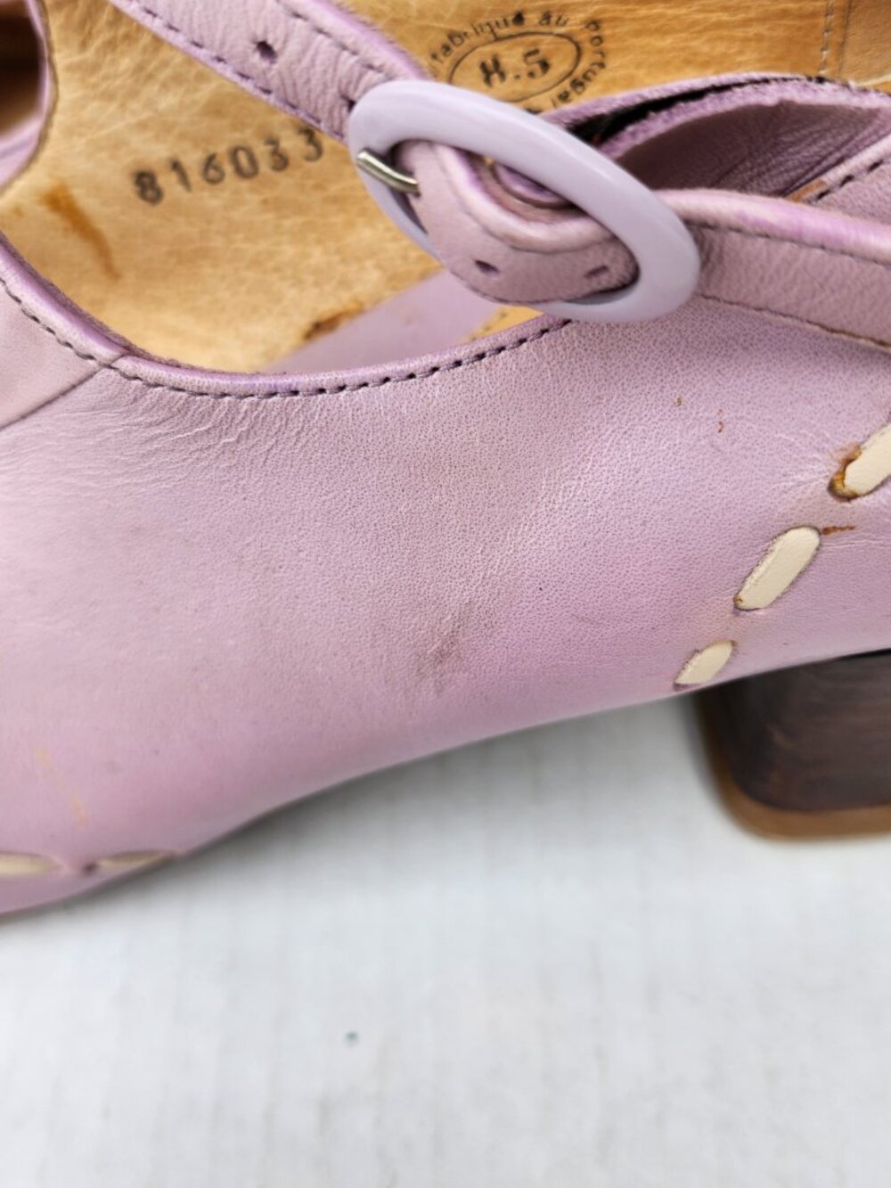 John Fluevog Hey Minstrel Lilac Purple Leather Mary Jane Heels 8.5 Rare Find - Picture 14 of 16